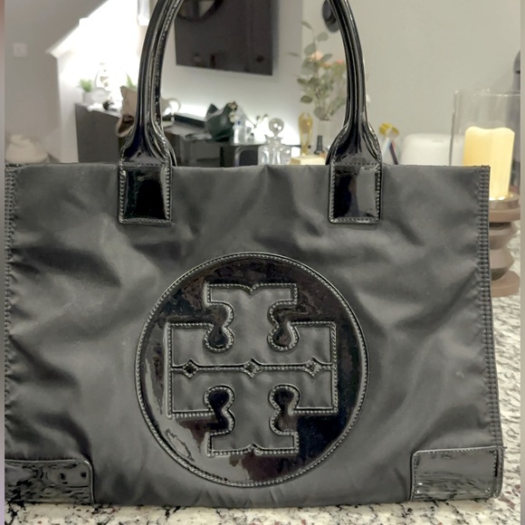 Tory Burch Ella Tote Bag. - Black. - Picture 2 of 10